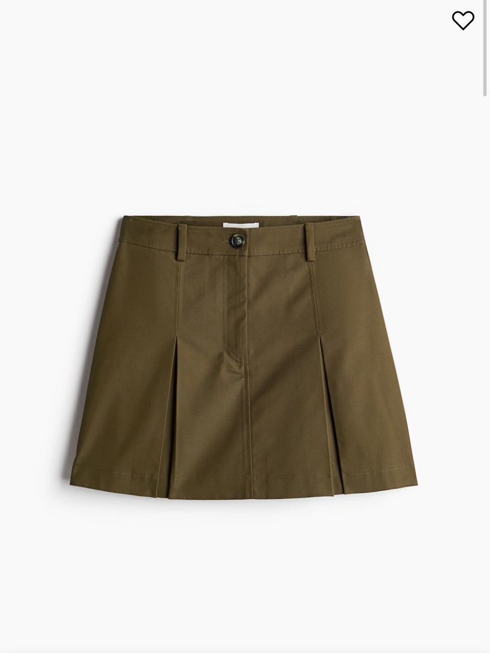 H&M Pleated Twill Skirt